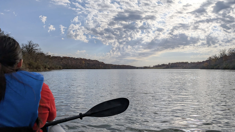 Kayaking on Forest Lake at Thousand Hills State Park, Missouri
