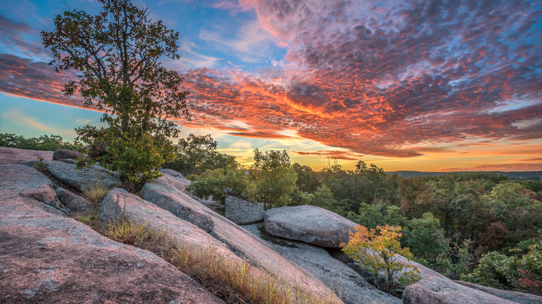 Sunrise at Elephant Rocks State Park near Ironton, Missouri