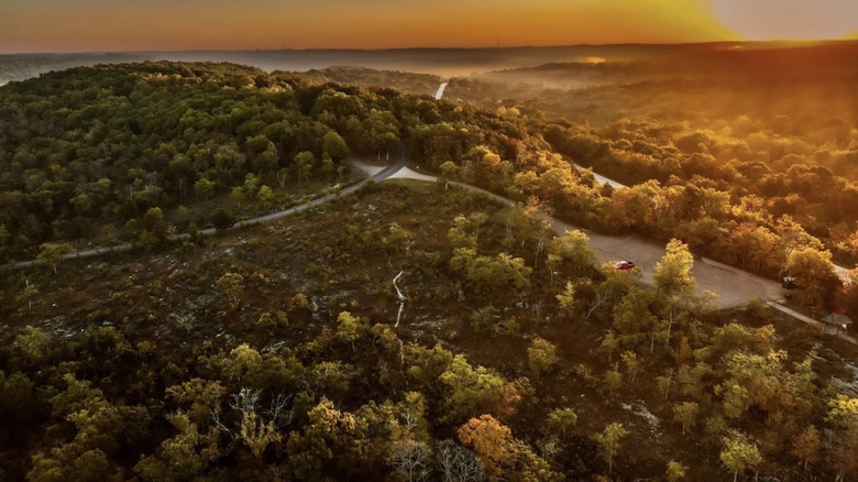 An aerial view of Washington State Park in Missouri, near St.Louis