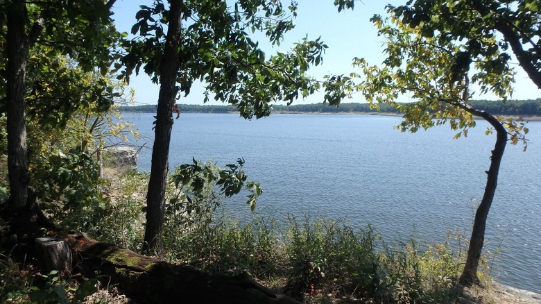 Mark Twain Lake on a clear day, located in Mark Twain State Park, Missouri