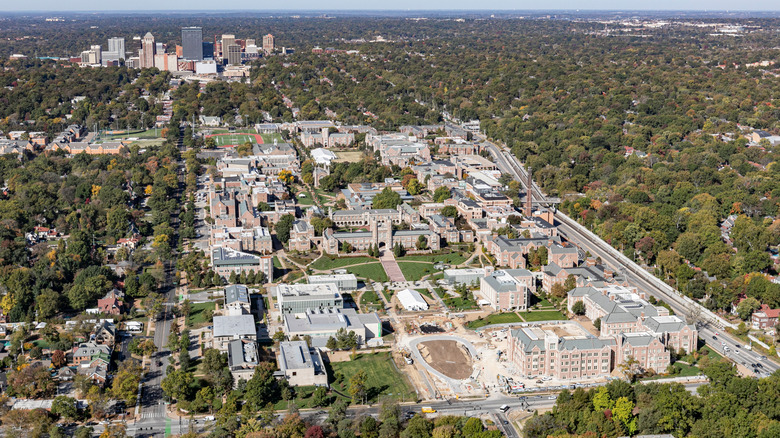 View of buildings in University City, Missouri