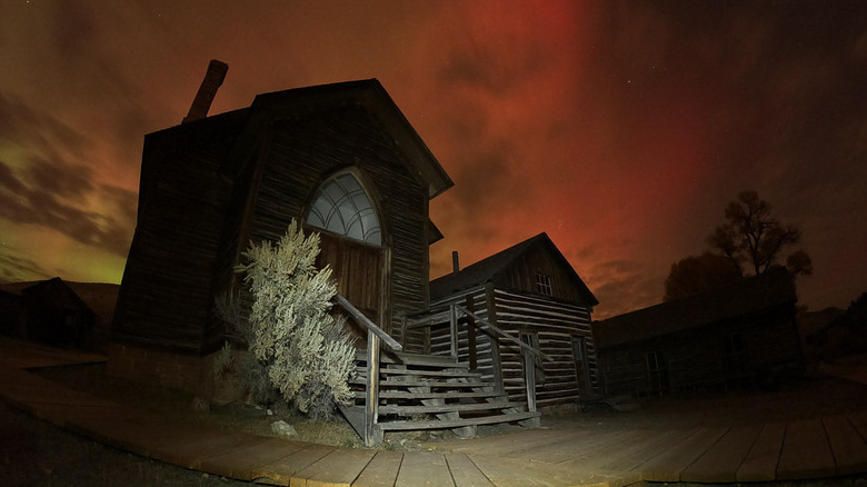 The Aurora Borealis above Bannack in October