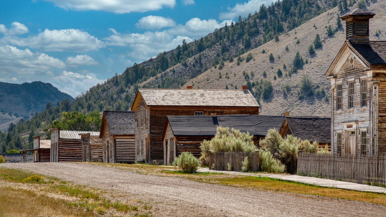 The Bannack ghost town in Bannack State Park in Montana