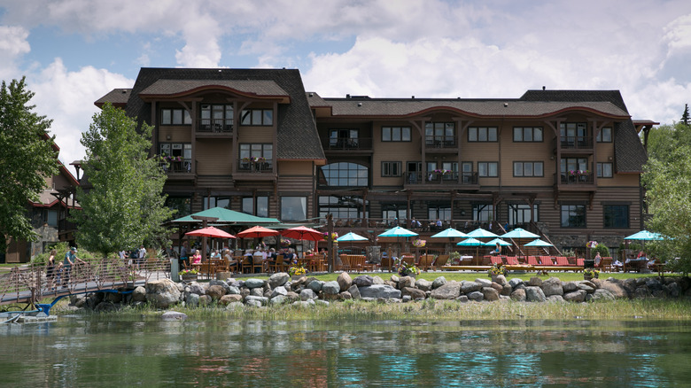 View of the Lodge at Whitefish Lake from the water