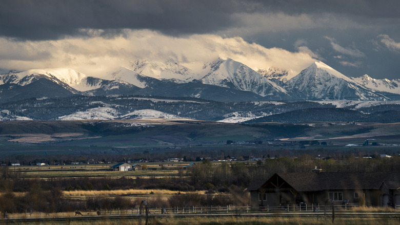View of Tobacco Root Mountains from Belgrade, Montana