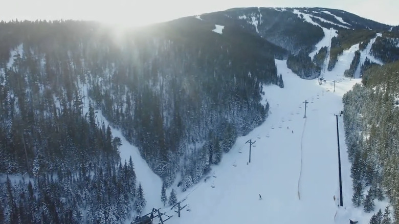 Sun sets over Red Lodge Mountain