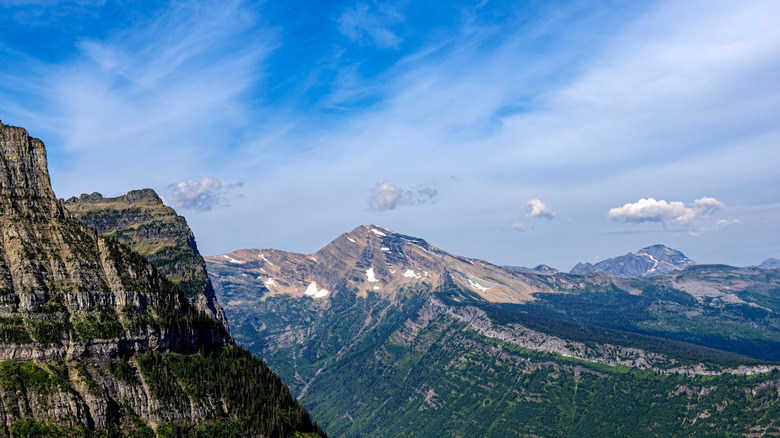 Scenic view from the Highline Trail at Logan Pass