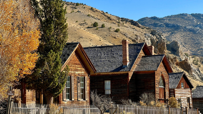 Preserved buildings in nearby ghost town in Bannack State Park
