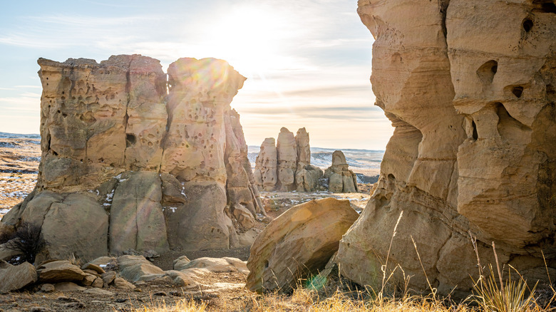 The rocks at Medicine Rocks State Park