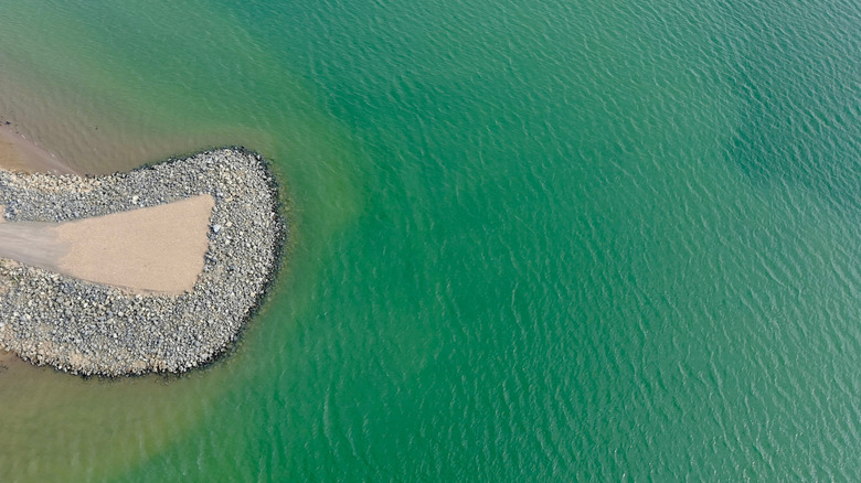 Aerial view of Lake Elwell in Montana