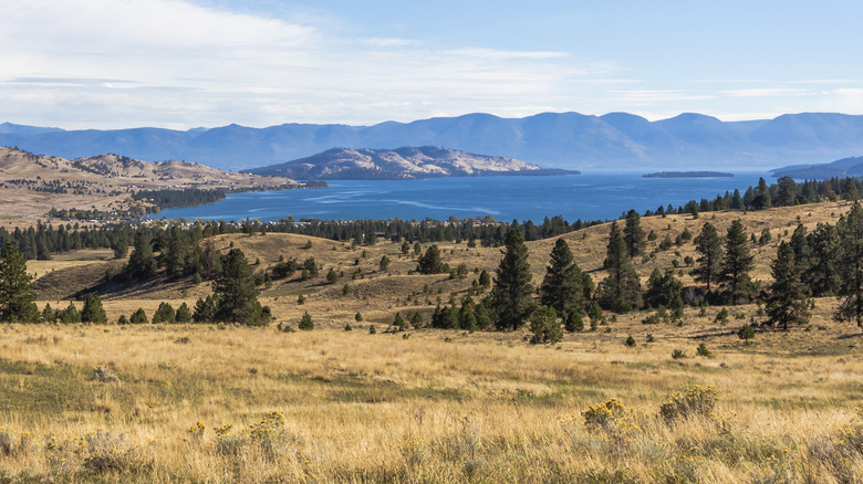 Mountains and a large lake