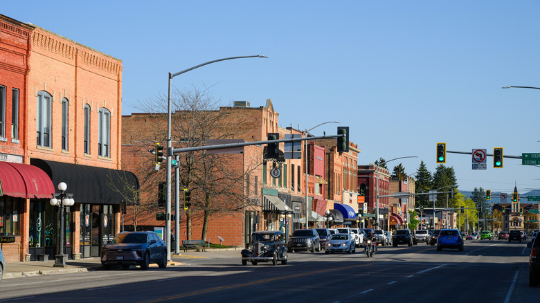 A downtown business district