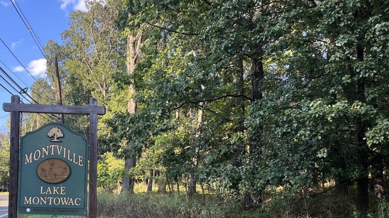 Sign for Lake Montowac in Montville