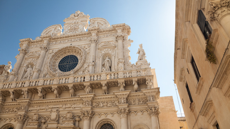 The facade of the Lecce Basilica
