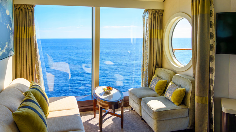 A cruise ship cabin