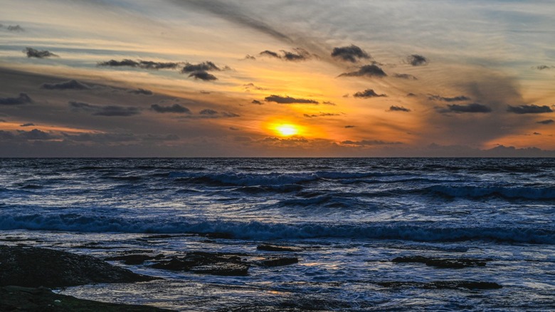A cloudy San Diego sunset over the ocean