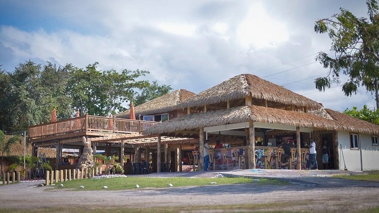 The exterior of Plantation Smokehouse in Jamaica