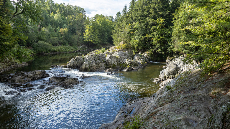 View of the Missisquoi River in Québec, Canada