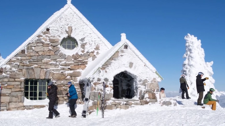 Vista House at Mount Spokane State Park in winter
