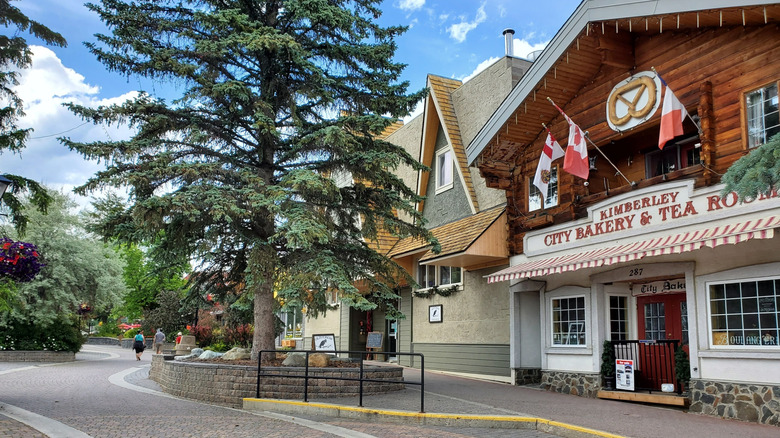businesses run in Bavarian-inspired structures by the cobblestone streets of the Platzl in Kimberley