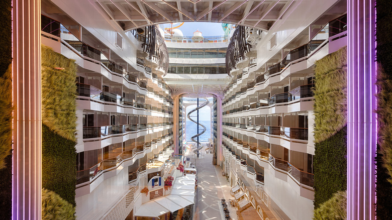 World Promenade shops and slide aboard MSC World America