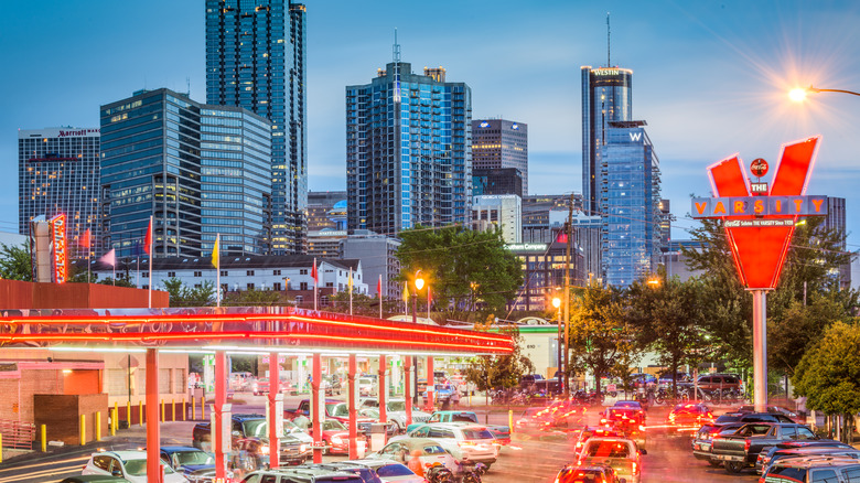 The Varsity at night