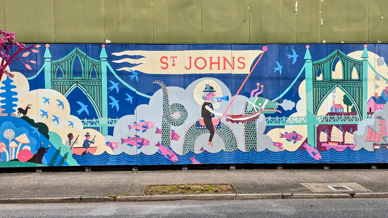 A St. Johns mural on Lombard Street