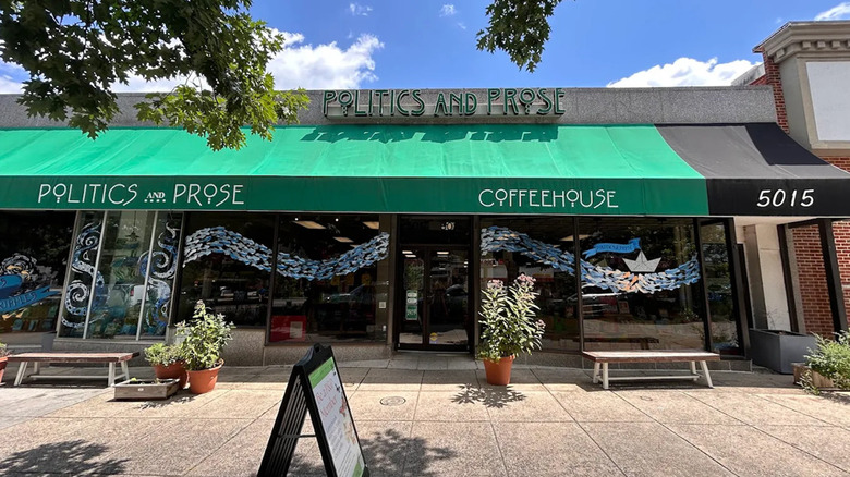 The exterior of Washington, D.C.'s, Politics and Prose bookstore on Connecticut Ave.