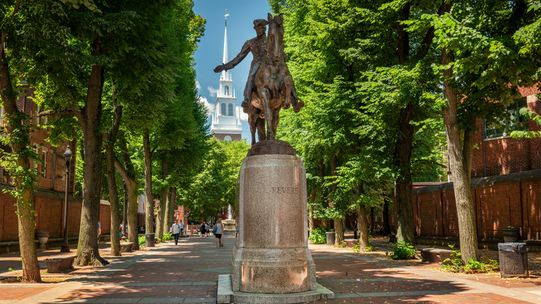 The Paul Revere Statue at Old North Church on the Freedom Trail