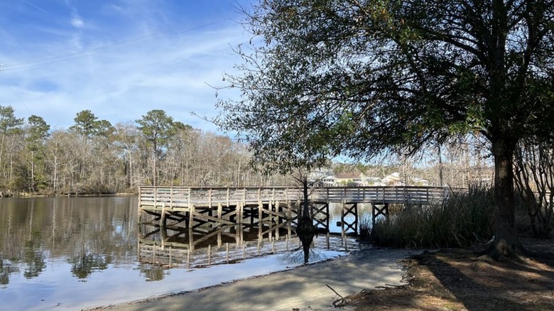 Pier on Intracoastal Waterway at Hideaway RV Resort in Myrtle Beach