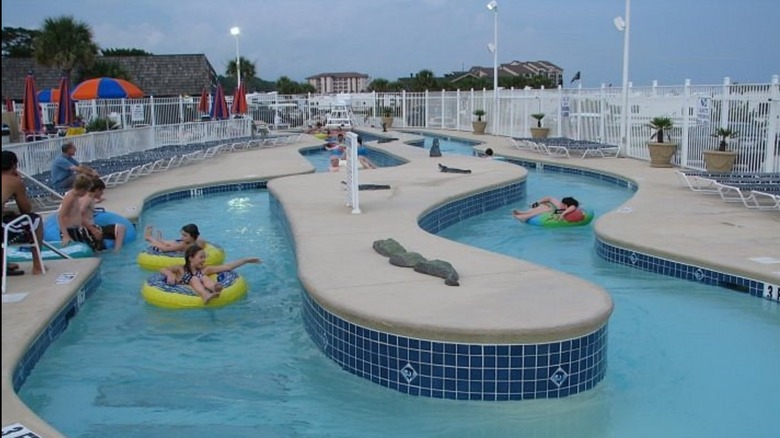 tubers floating the lazy river at Myrtle Beach Travel Park