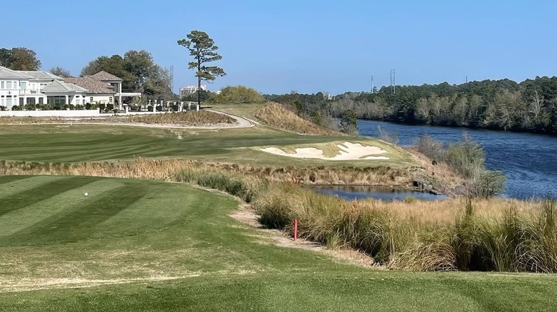 Grande Dunes golf course along waterway and lowcountry marsh in Myrtle Beach, South Carolina