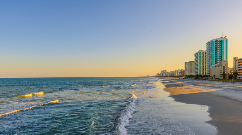 Myrtle Beach skyline at sunset