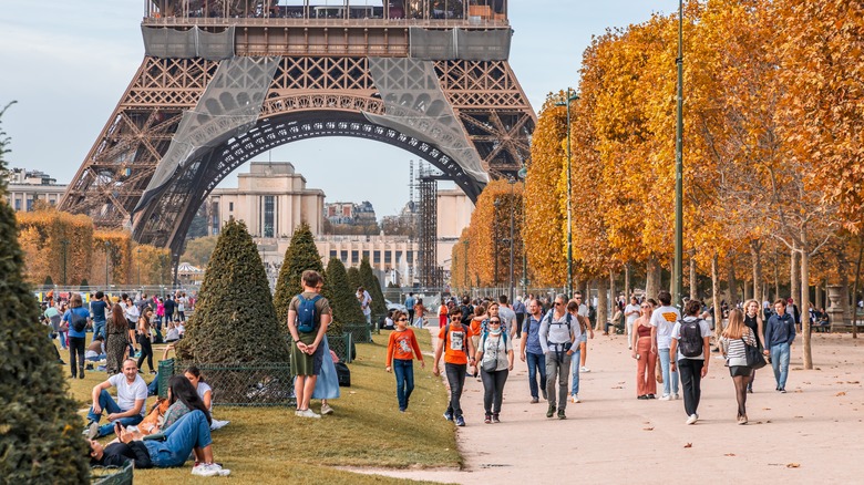 People at the Eiffel Tower