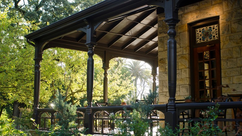Beringer Wine Estate Rhine House Patio with stained glass windows