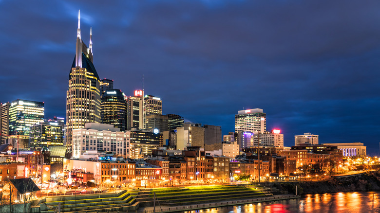 Nashville skyline by night