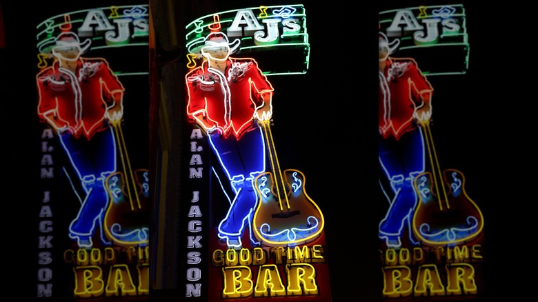 Sign outside of AJ's Good Time Bar