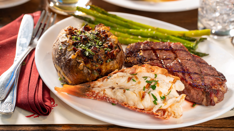 Steak and lobster dinner