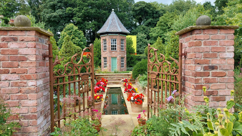 View of the Platinum Jubilee Clockwork Garden at Antrim Castle Gardens