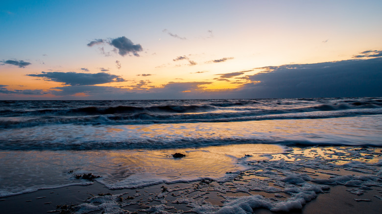 Sunset at the beach in Cleveleys