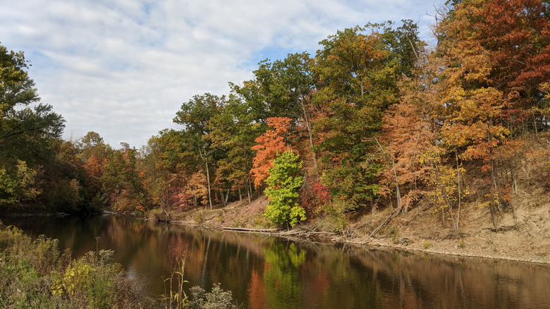 Fall foliage in Cascade Park in Elyria, Ohio