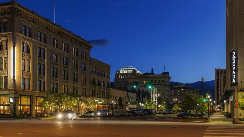 Downtown Colorado Springs at night