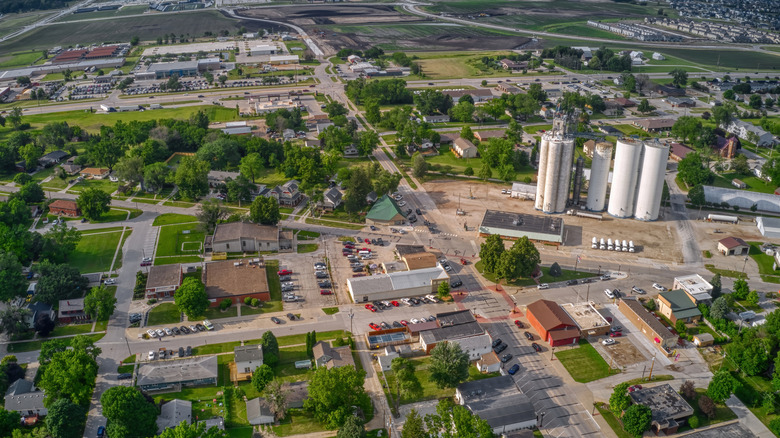 An aerial view of downtown Waukee, Iowa