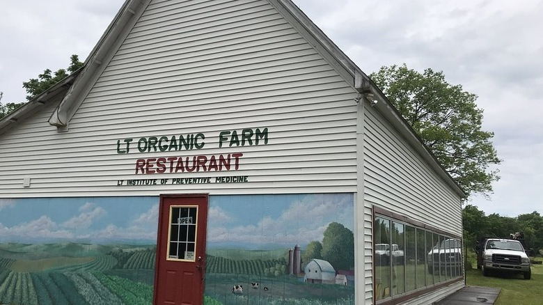 The exterior of LT Organic Farm Restaurant in Waukee, Iowa