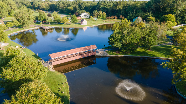 Aerial view of Heritage Park in Taylor, Michigan