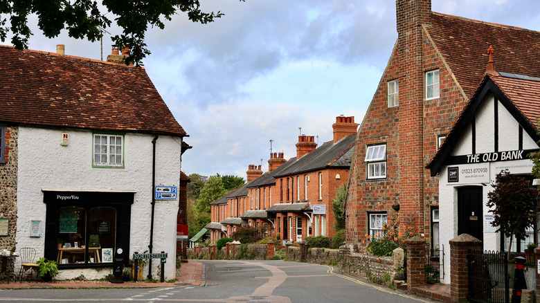 Brick buildings in the village center of Alfriston, England
