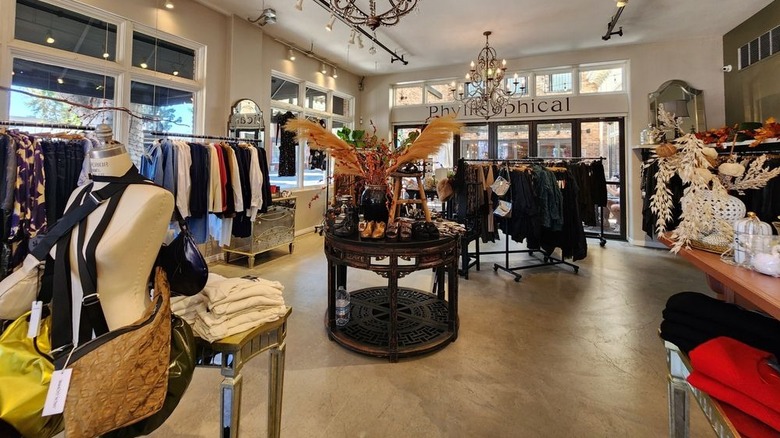 Inside the fashion boutique of Phyllisophical in Tustin, California