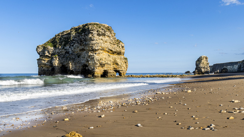 Marsden Rock at Marsden Beach in South Shields