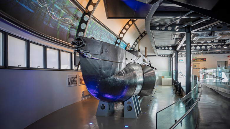 WWII midget submarine at the Royal Navy Submarine Museum, Gosport, Hampshire, England