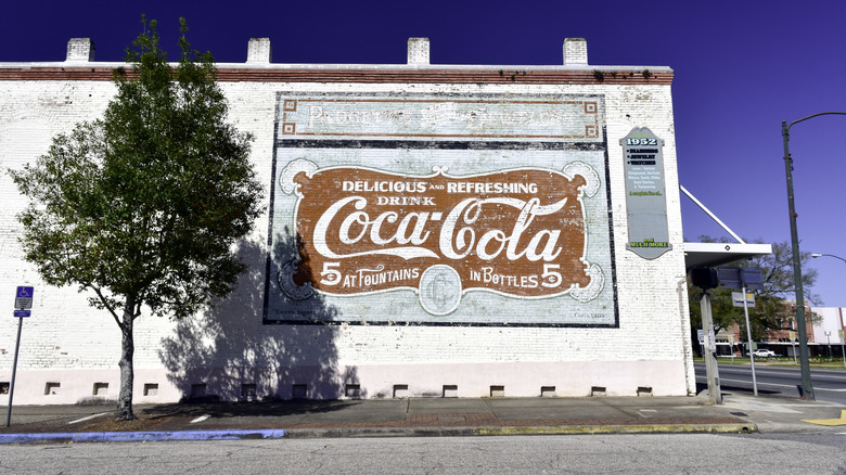 Mural in Quincy displaying the Coca-Cola logo